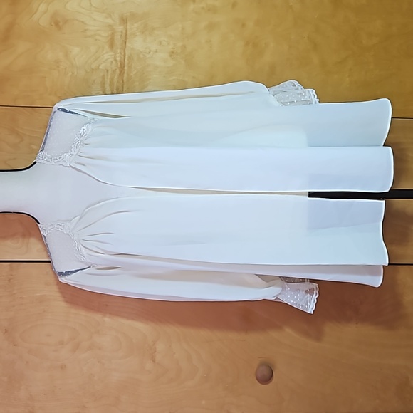 California Dynasty Vintage Bed Jacket Robe Lace Large Medium - Picture 2 of 10